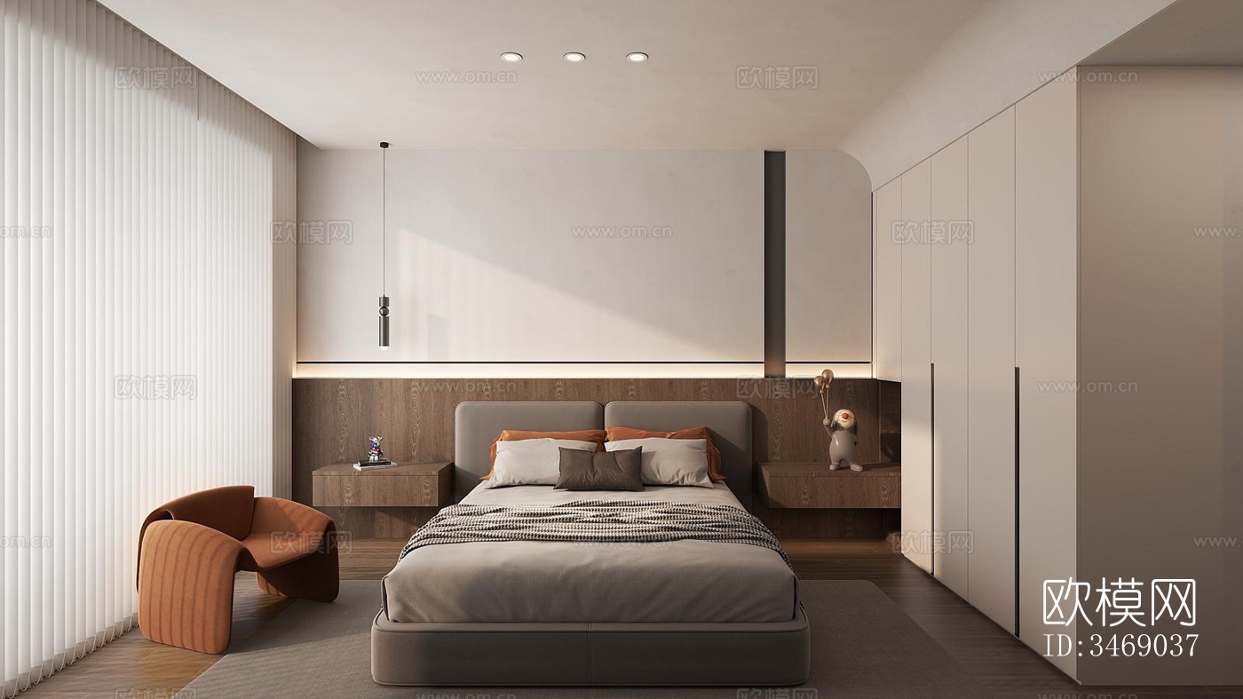 现代平层效果图下载（渲染图6）