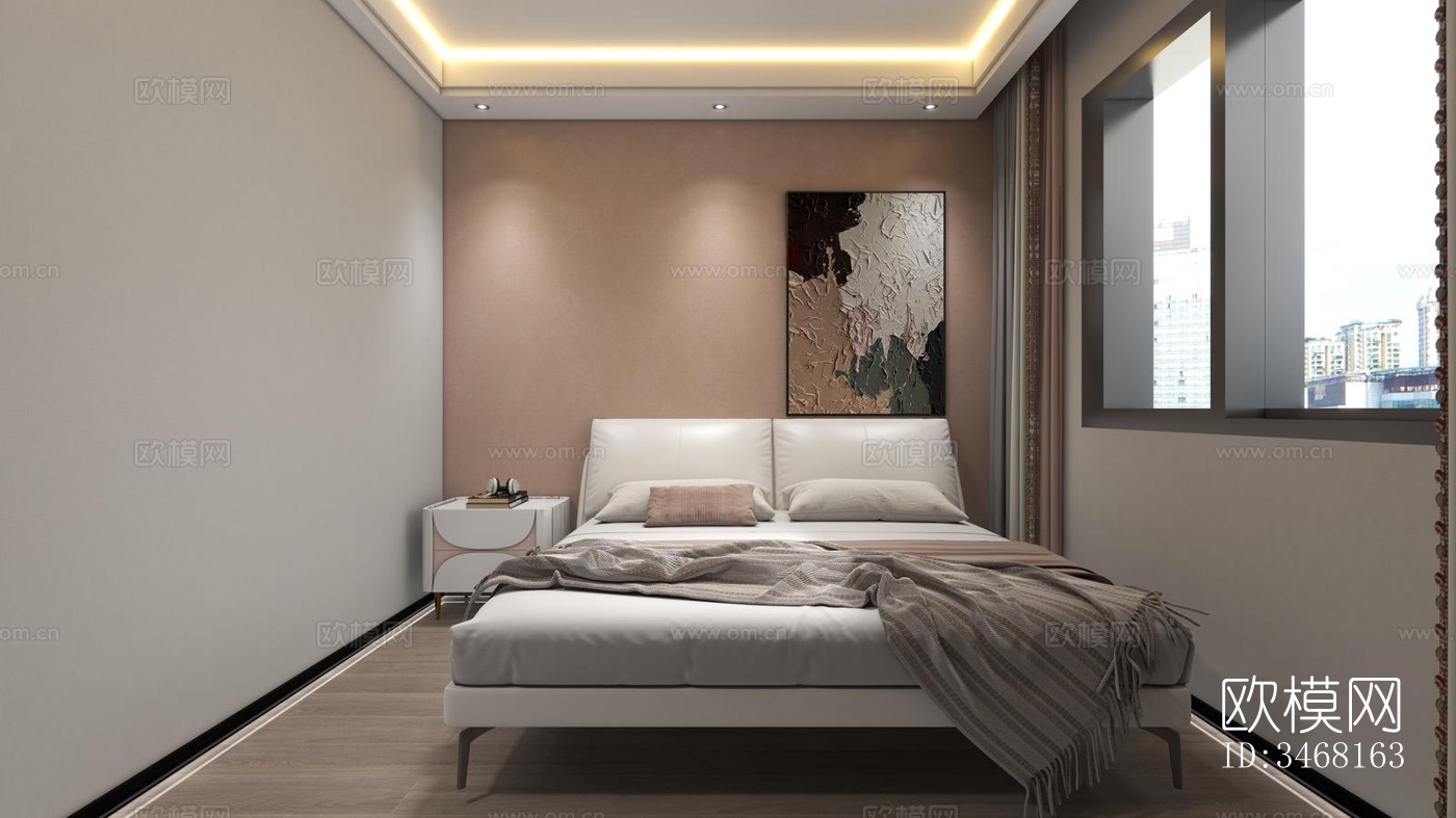 现代大平层效果图下载（渲染图4）