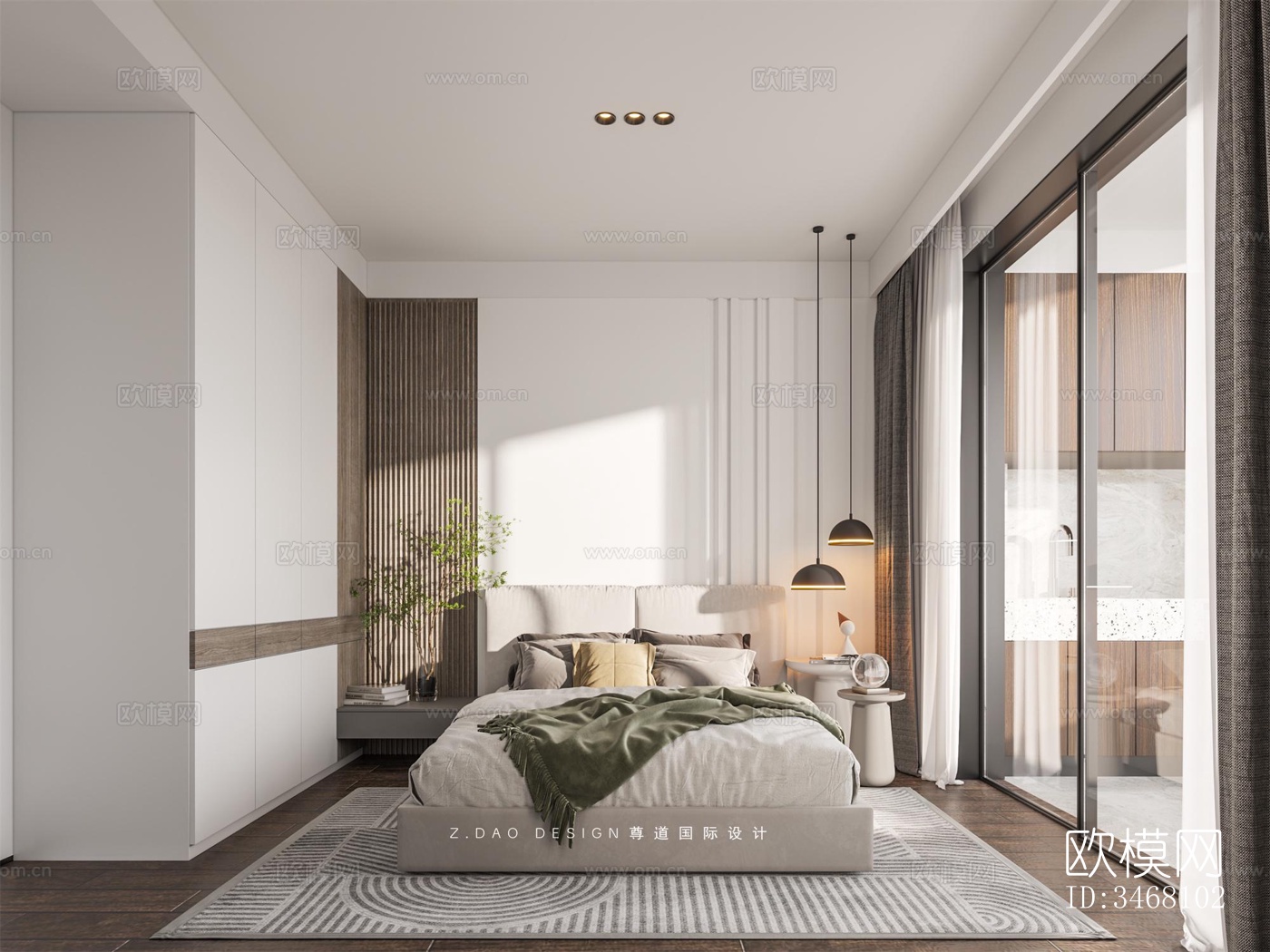 现代大平层效果图下载（渲染图9）