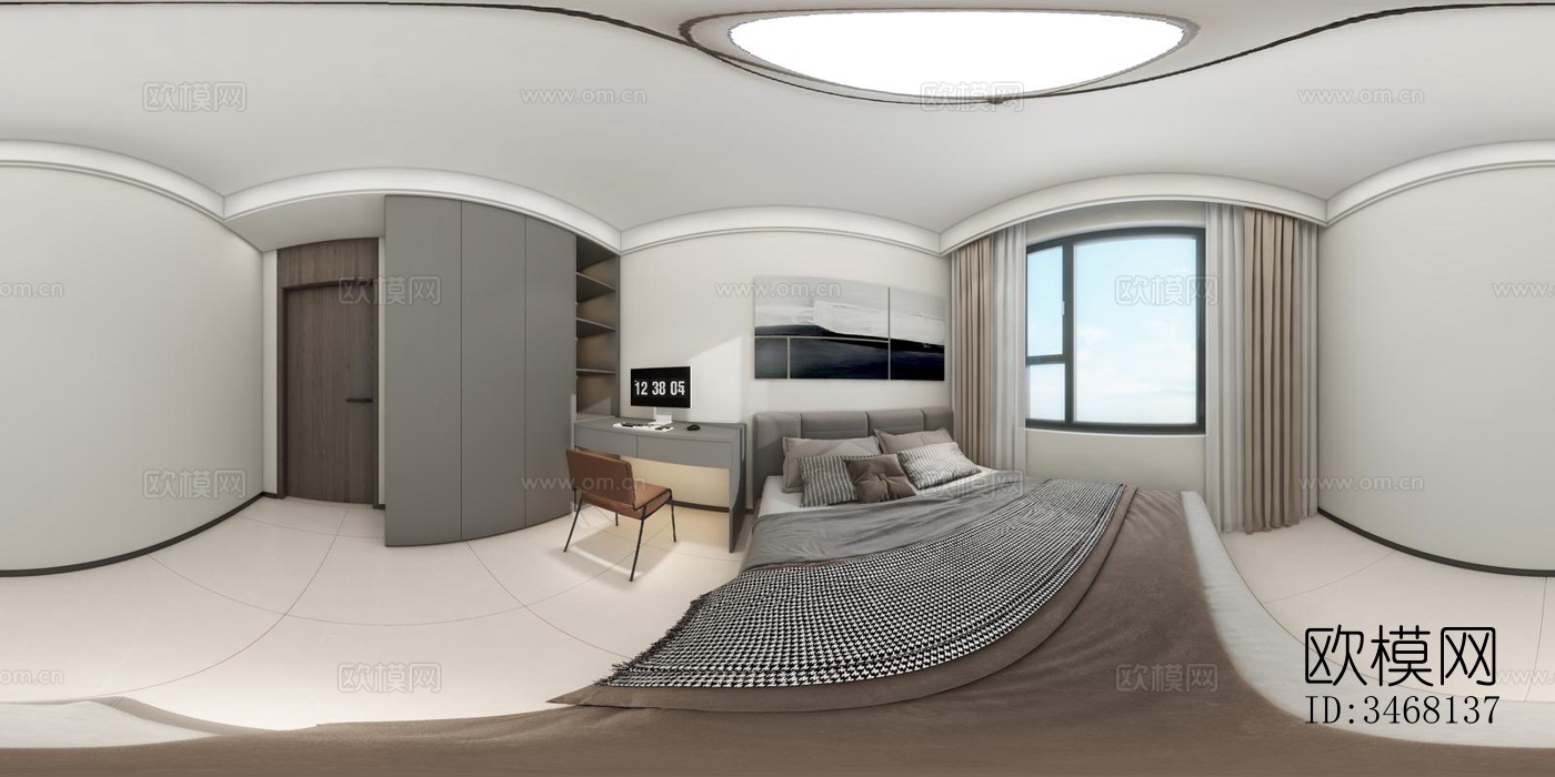 现代大平层效果图下载（渲染图10）