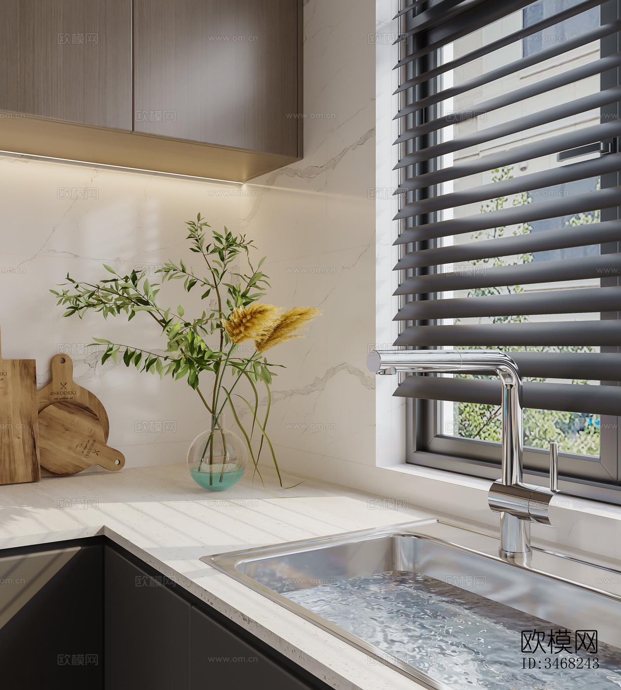 现代大平层效果图下载（渲染图10）