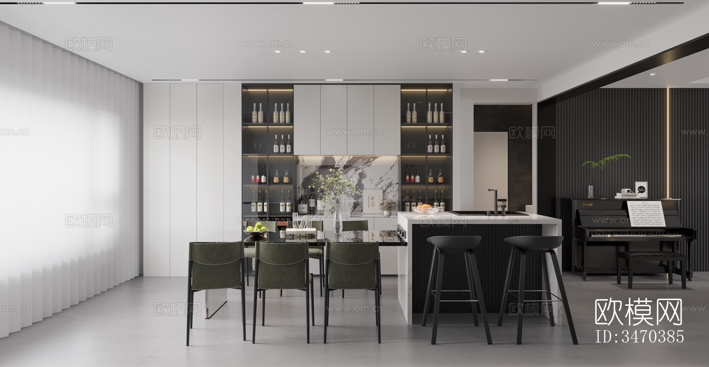 现代平层效果图下载（渲染图10）