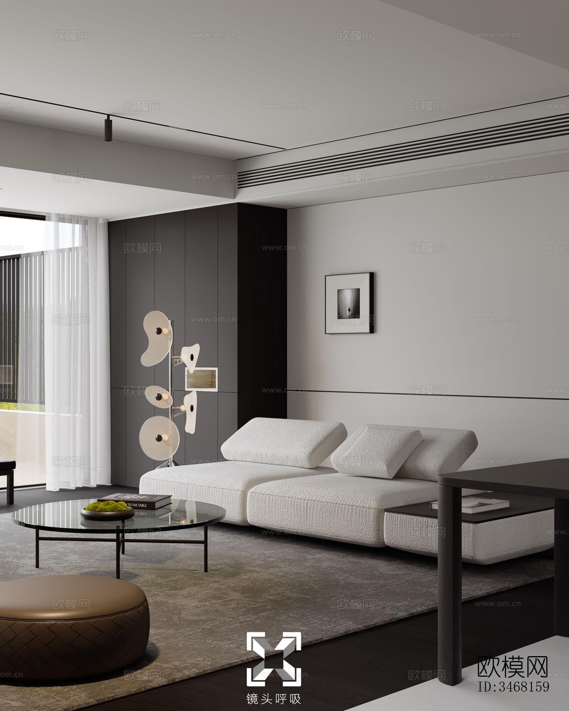 现代大平层效果图下载（渲染图6）