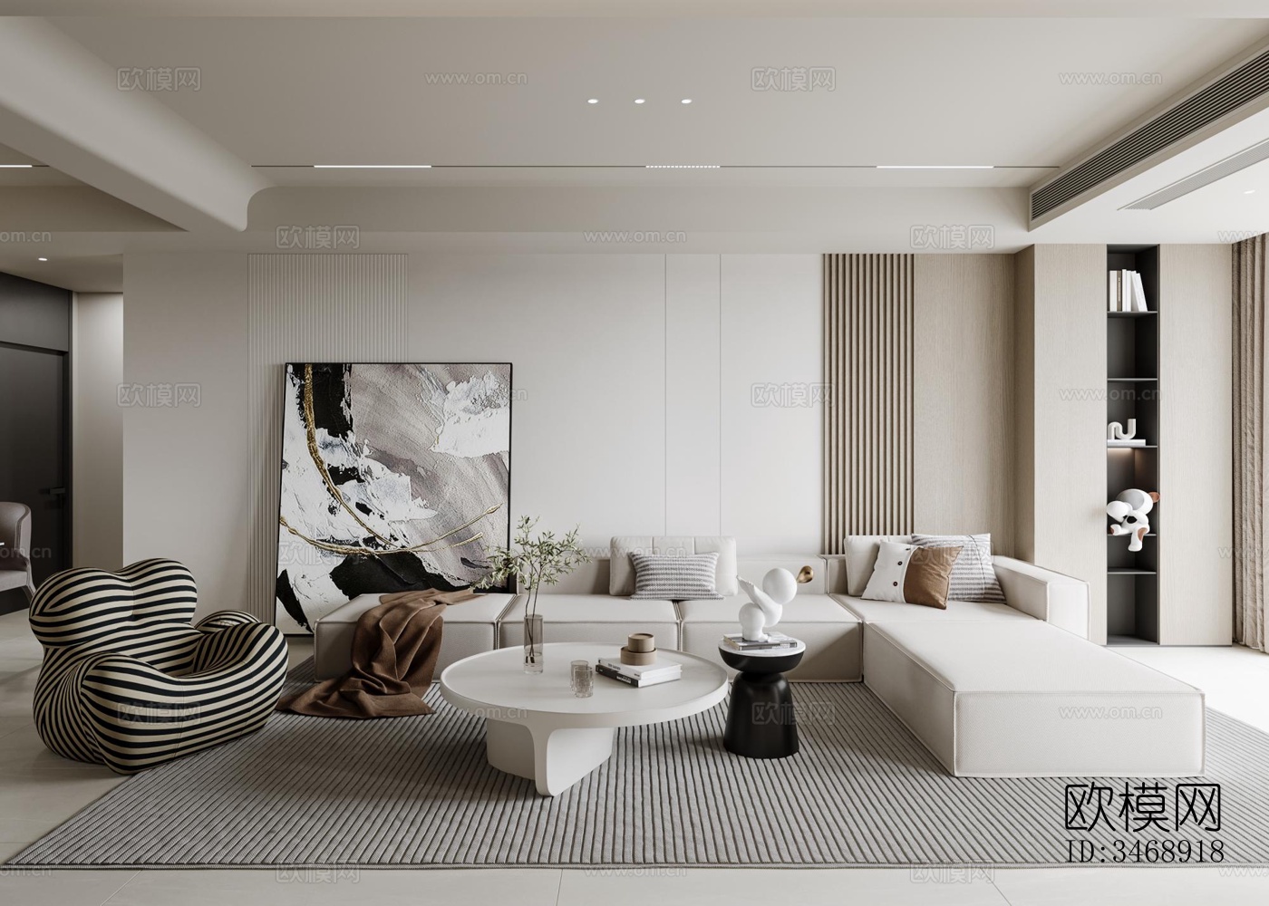 现代平层效果图下载（渲染图3）