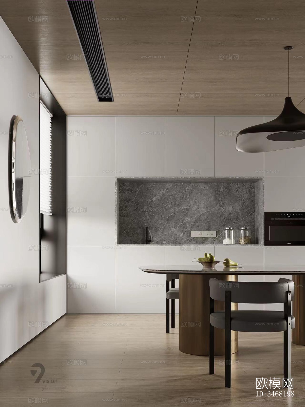 现代大平层效果图下载（渲染图10）