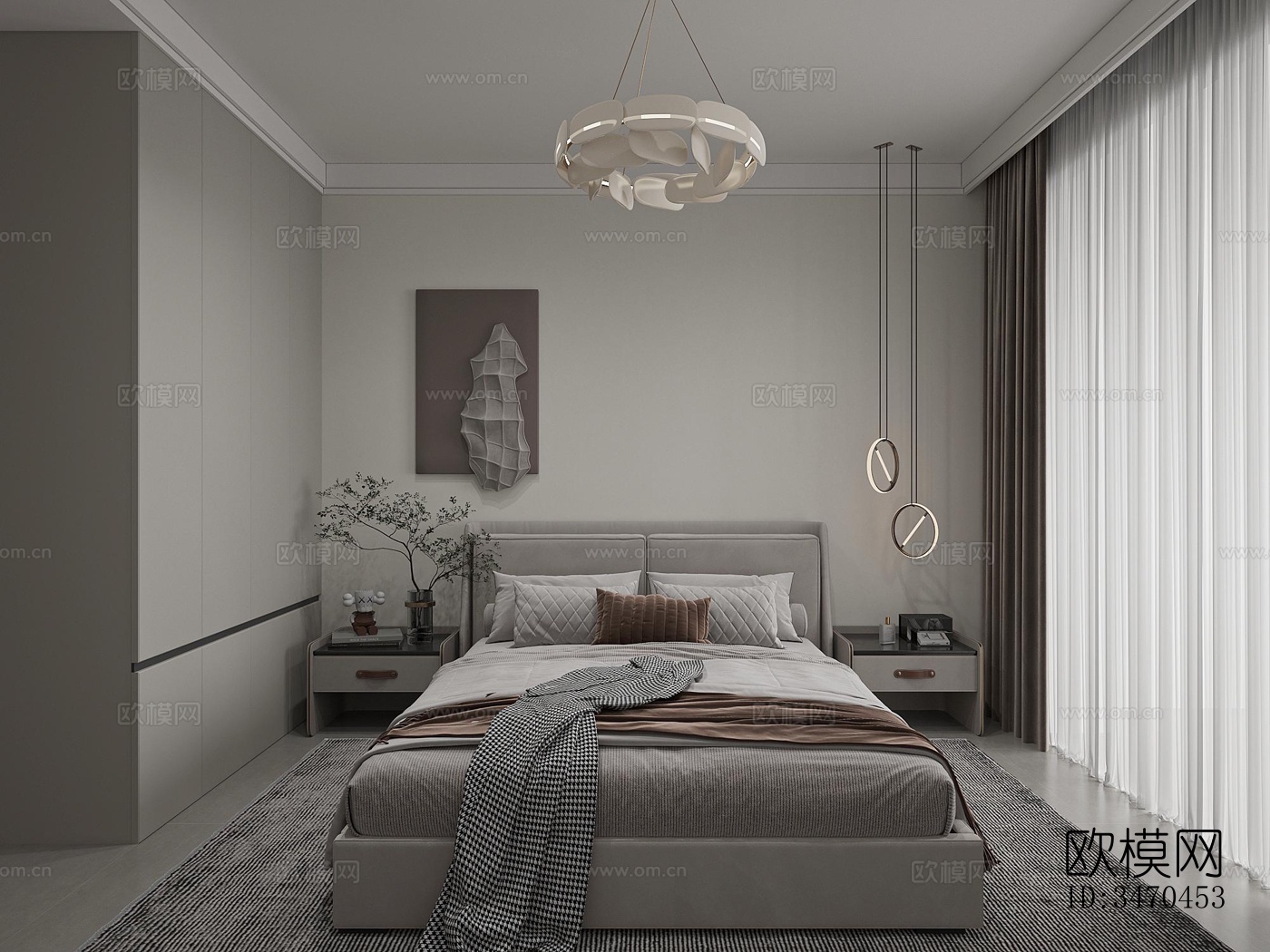 现代平层效果图下载（渲染图2）