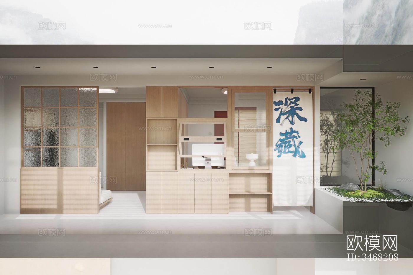 现代大平层效果图下载（渲染图17）