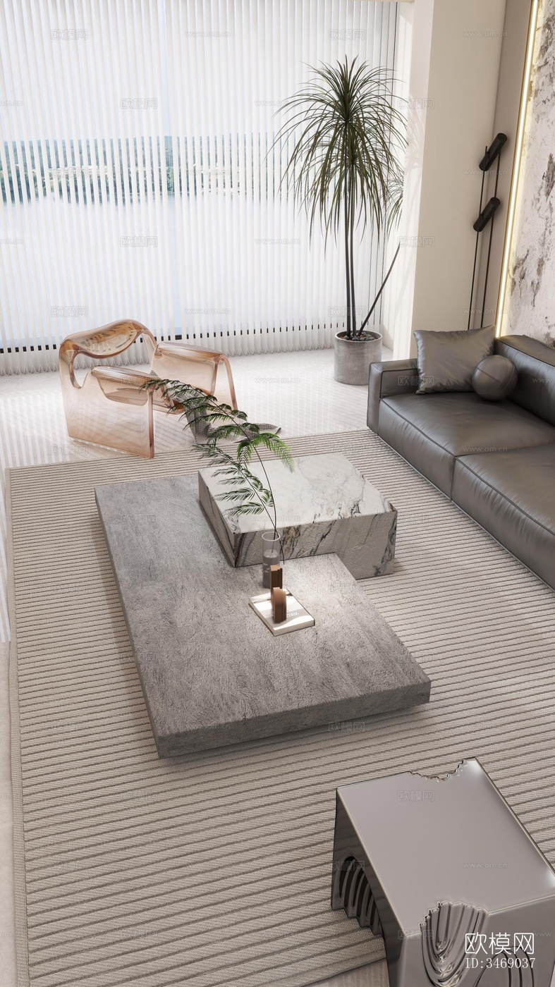 现代平层效果图下载（渲染图3）