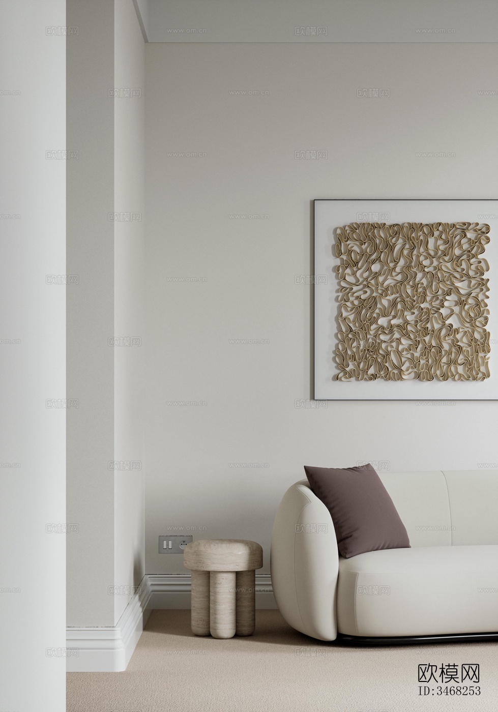 现代大平层效果图下载（渲染图12）