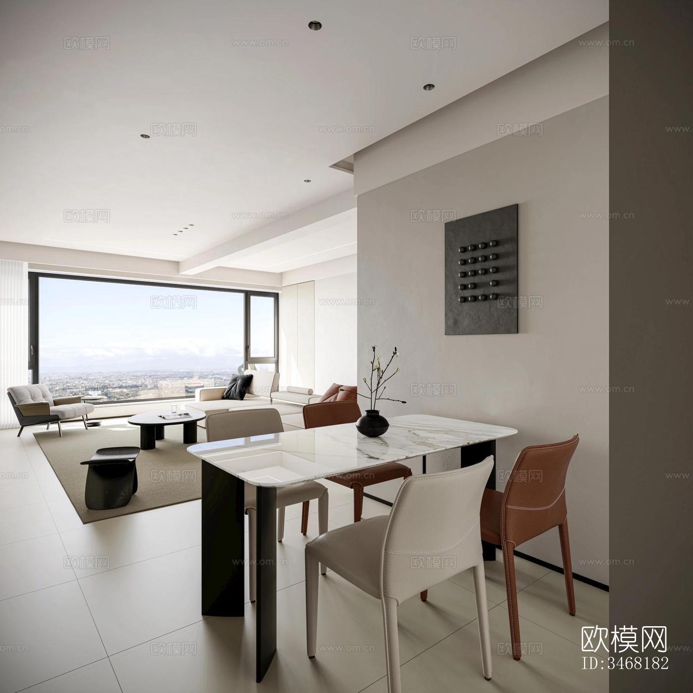 现代大平层效果图下载（渲染图5）