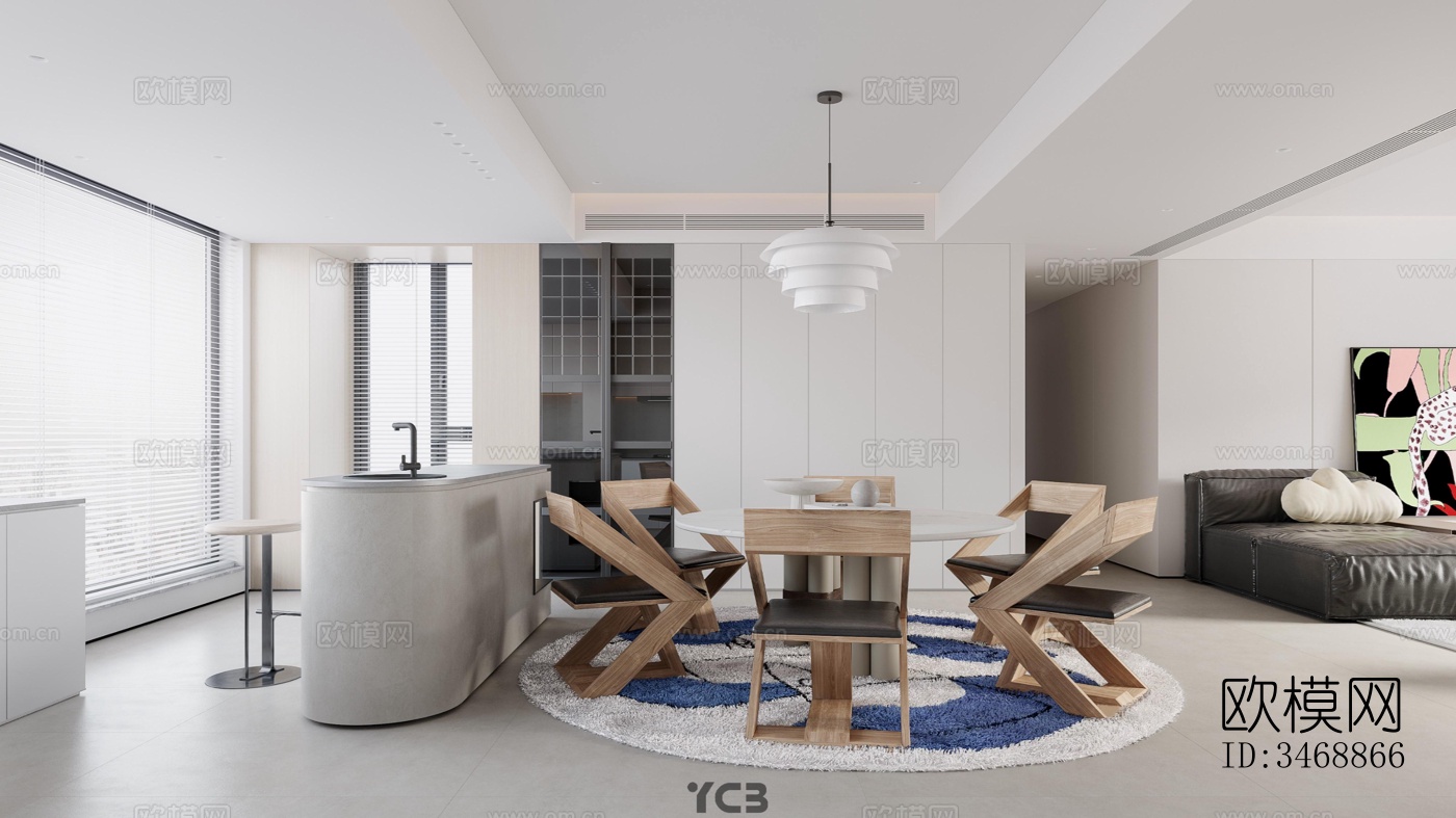 现代平层效果图下载（渲染图3）