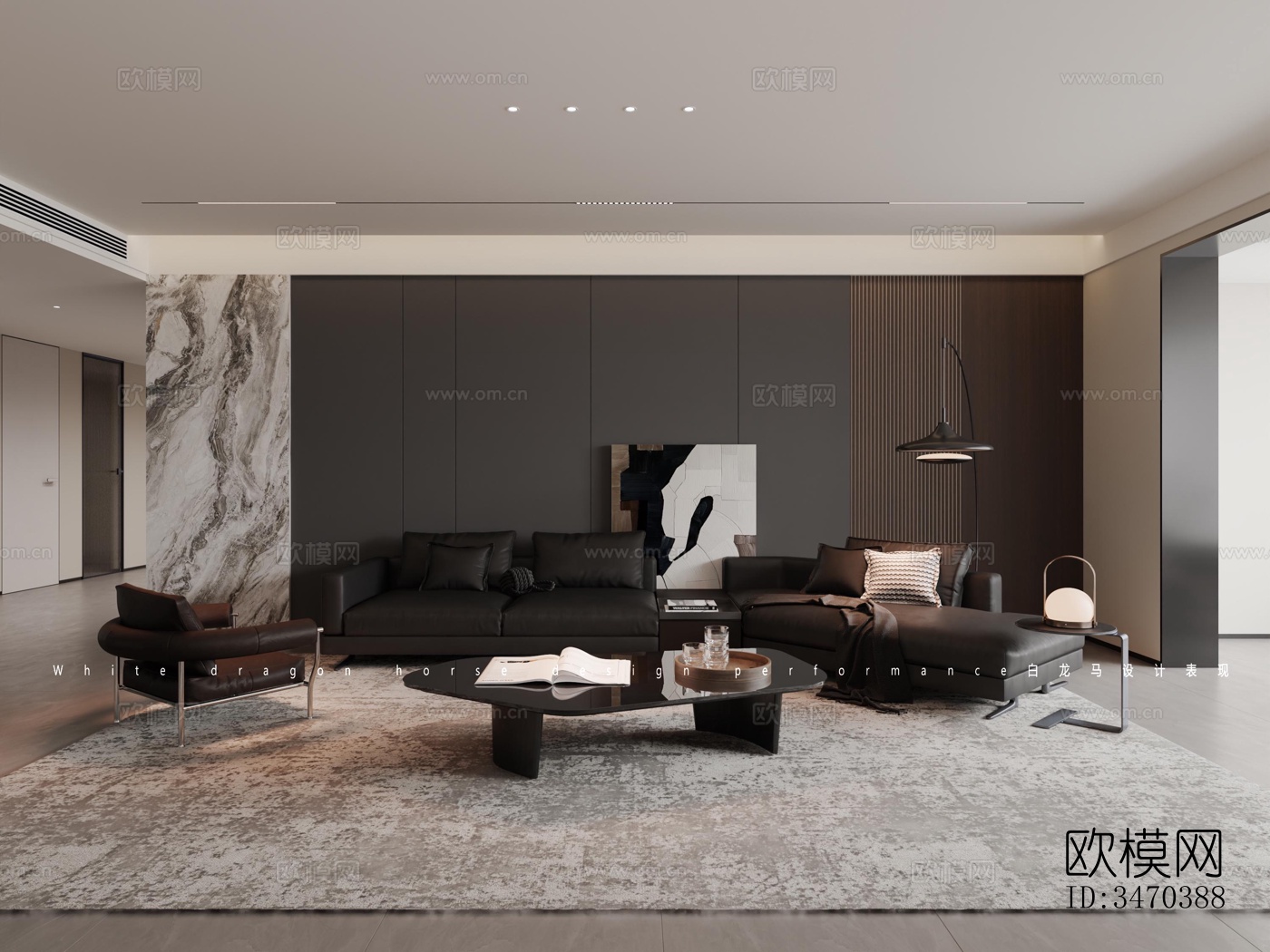 现代平层效果图下载（渲染图14）