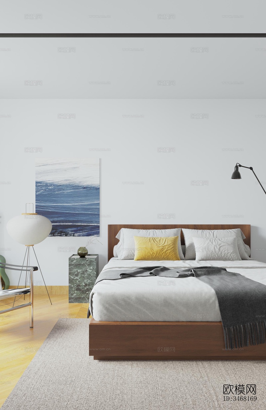 现代大平层效果图下载（渲染图12）