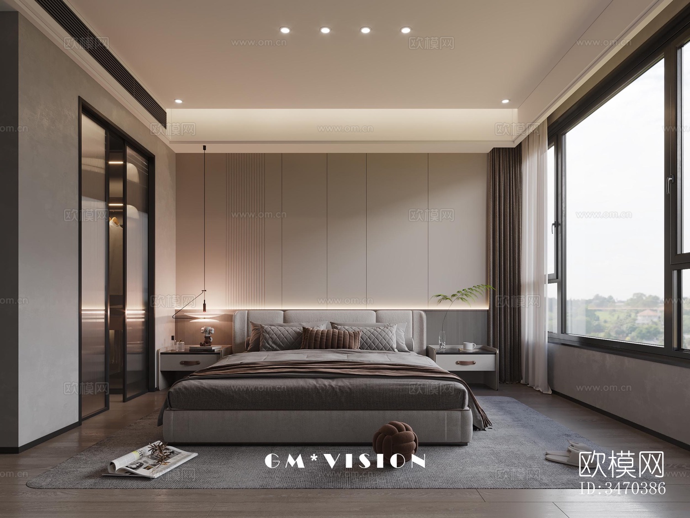 现代平层效果图下载（渲染图3）