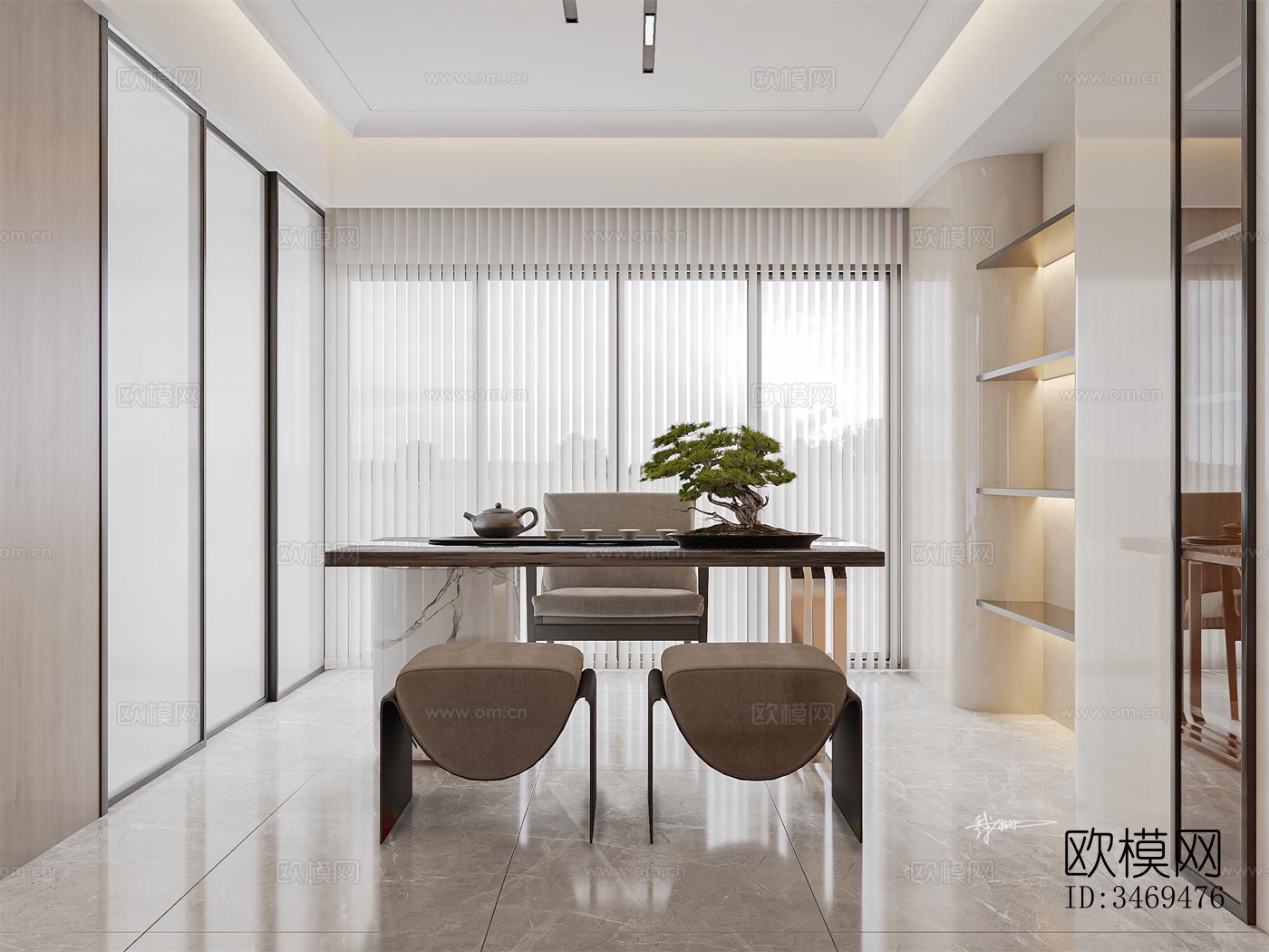 现代平层效果图下载（渲染图7）