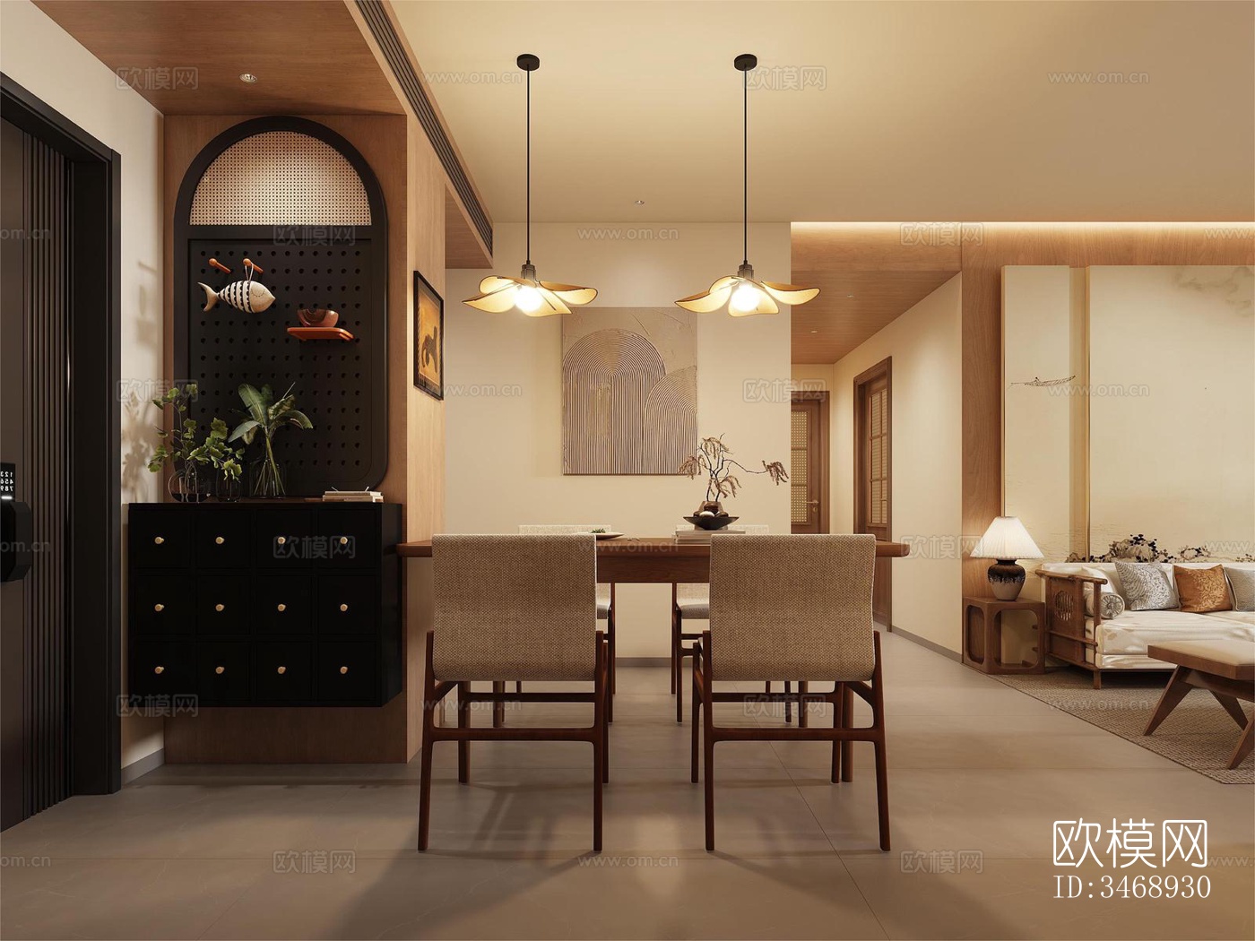 现代平层效果图下载（渲染图3）