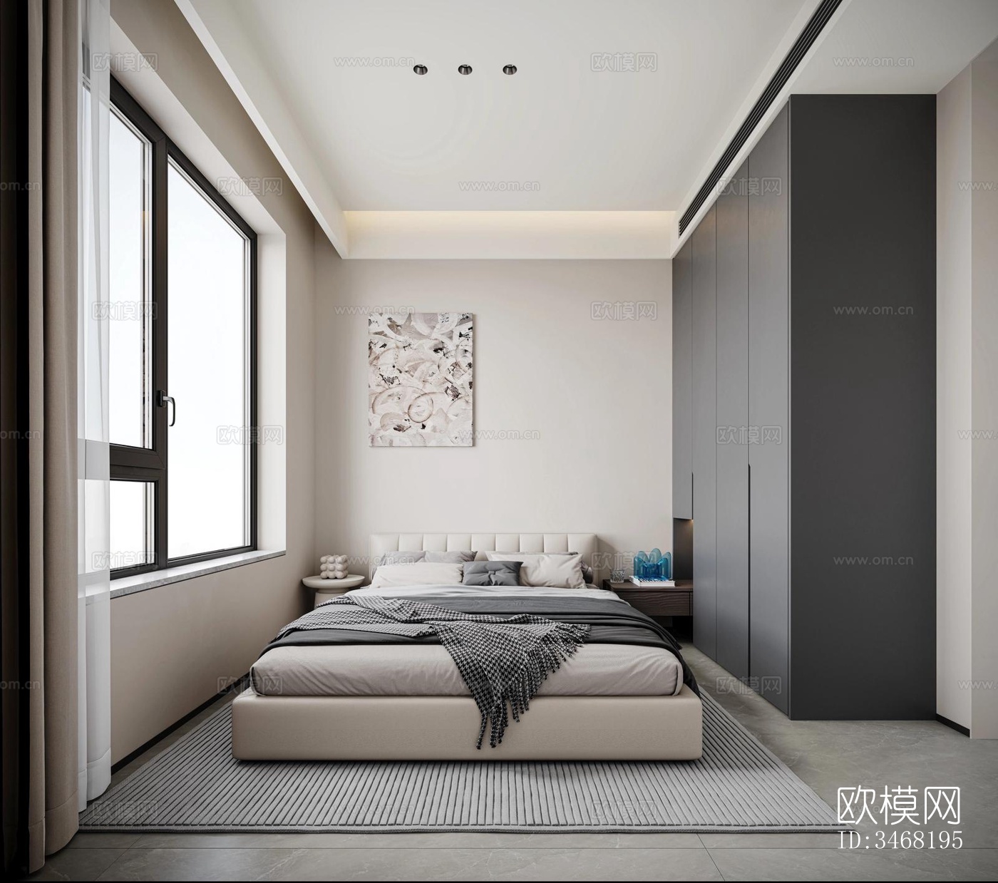 现代大平层效果图下载（渲染图8）