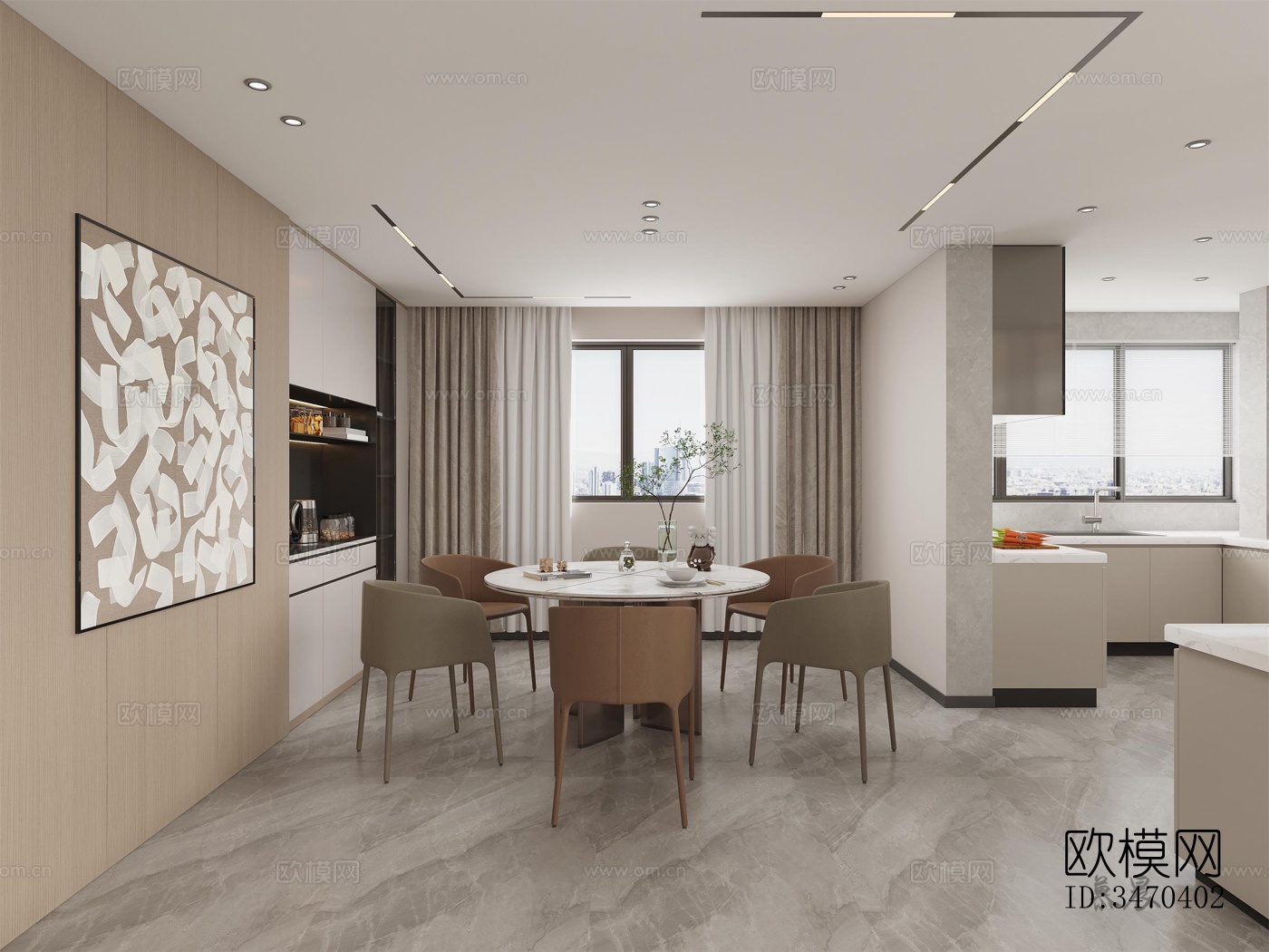 现代平层效果图下载（渲染图2）