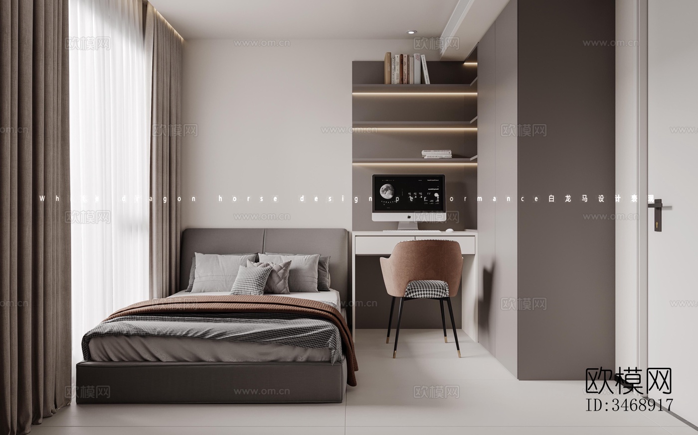 现代平层效果图下载（渲染图1）