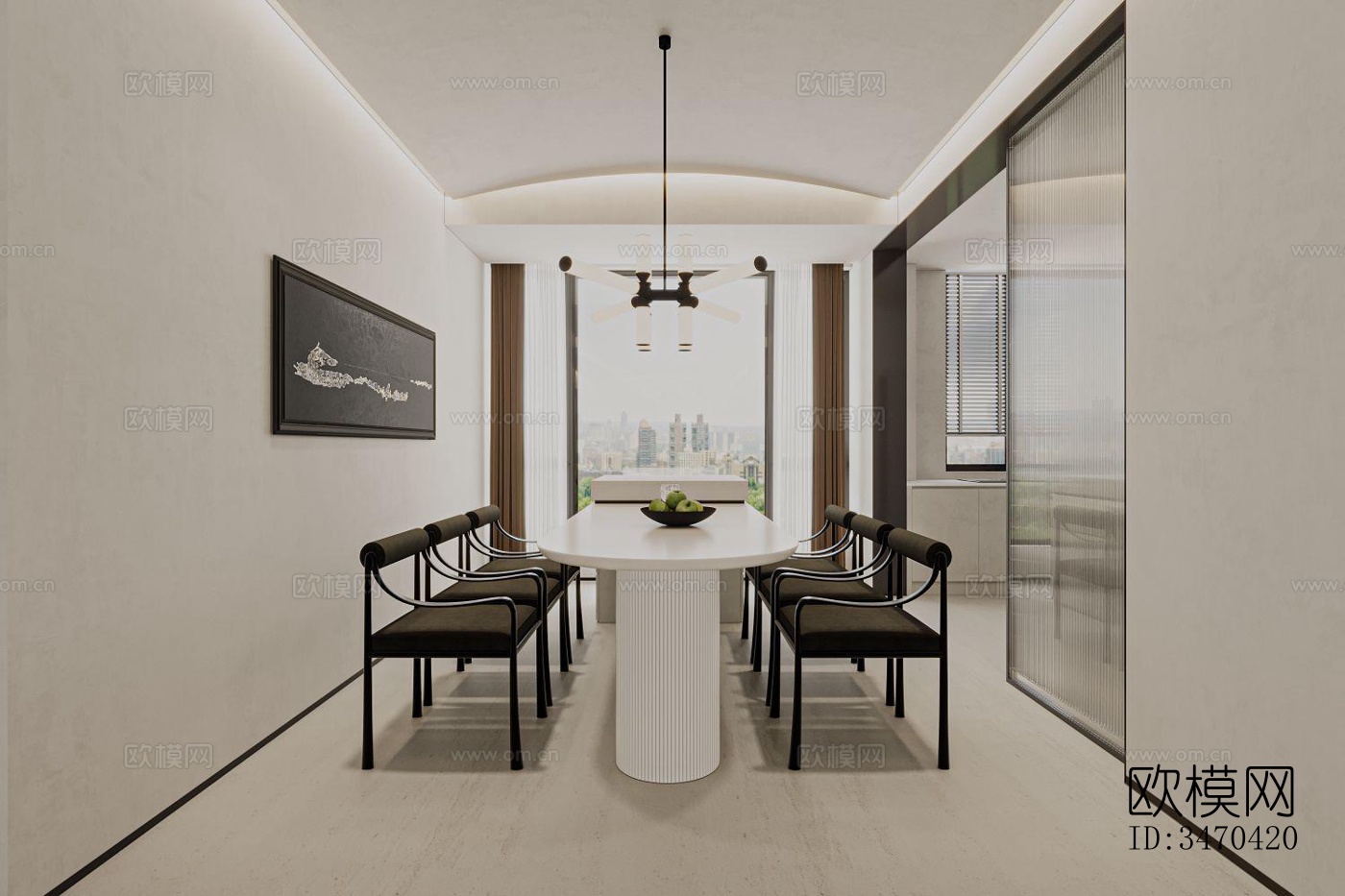 现代平层效果图下载（渲染图7）