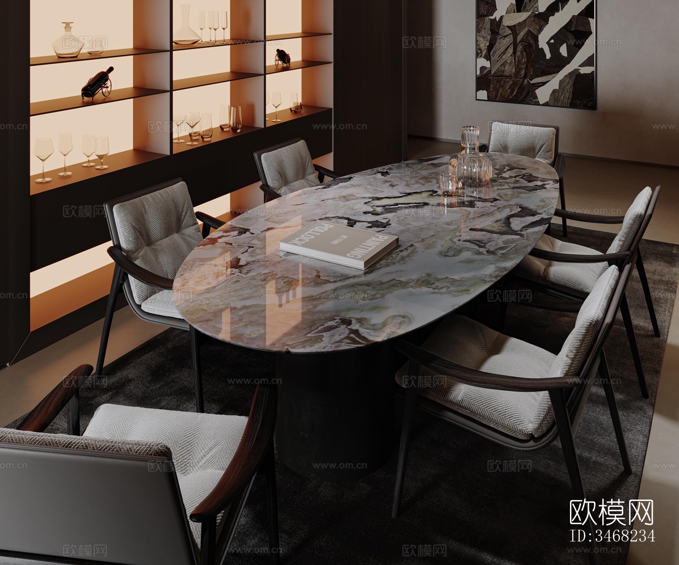 现代大平层效果图下载（渲染图18）