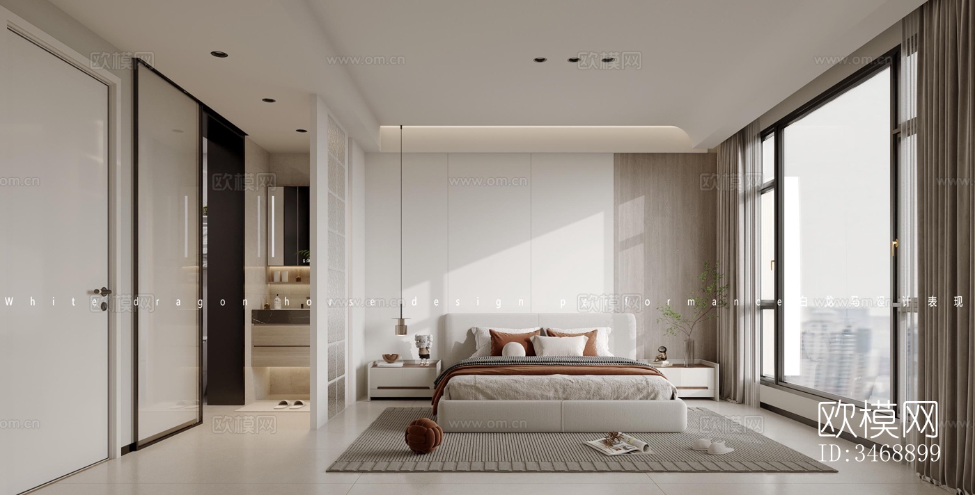 现代平层效果图下载（渲染图1）