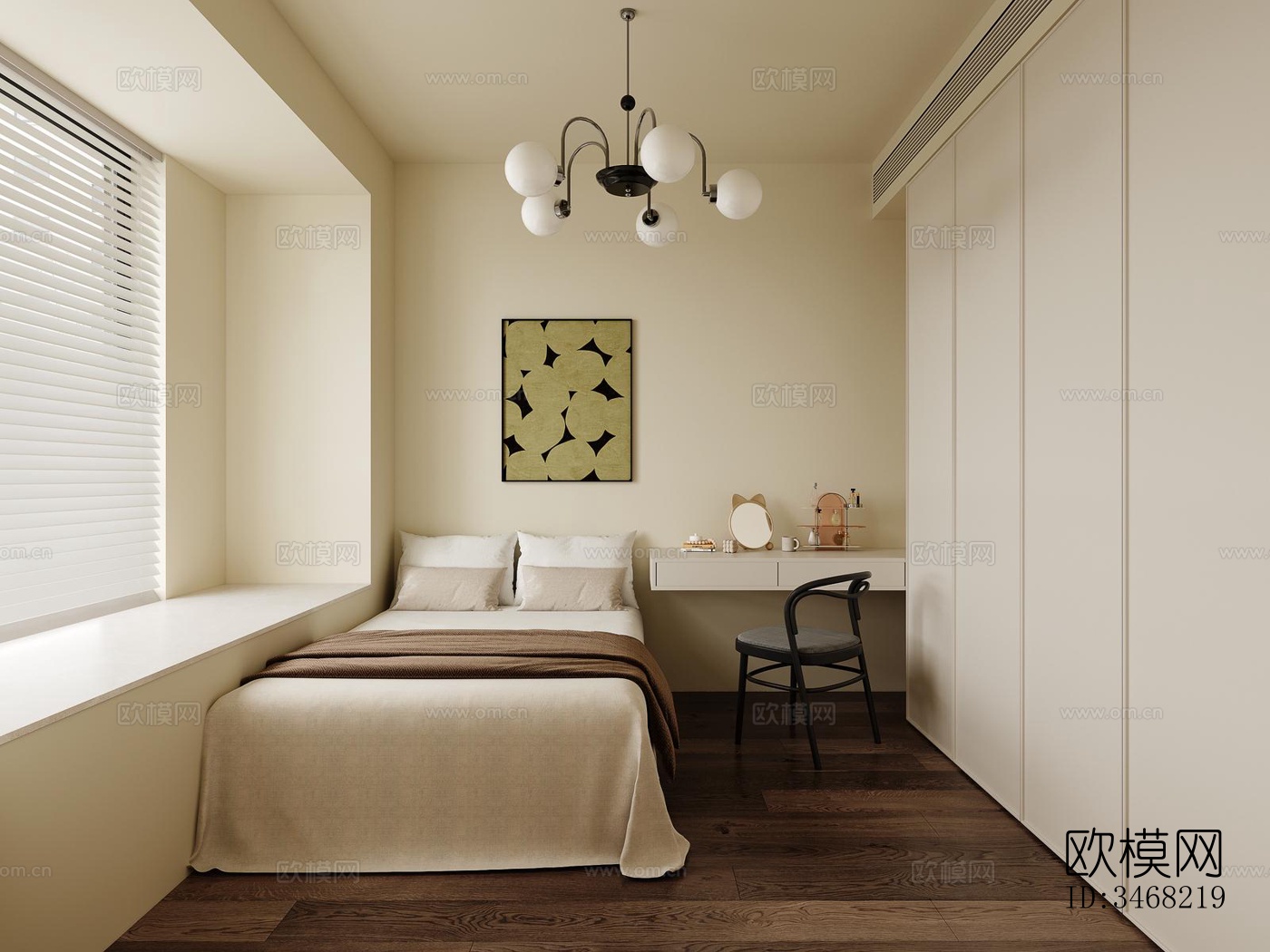 现代大平层效果图下载（渲染图3）