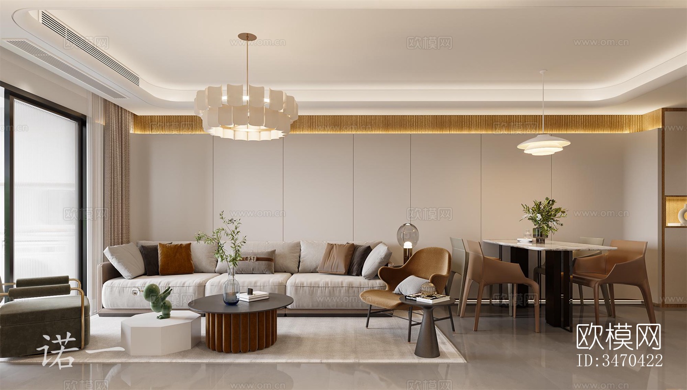 现代平层效果图下载（渲染图3）