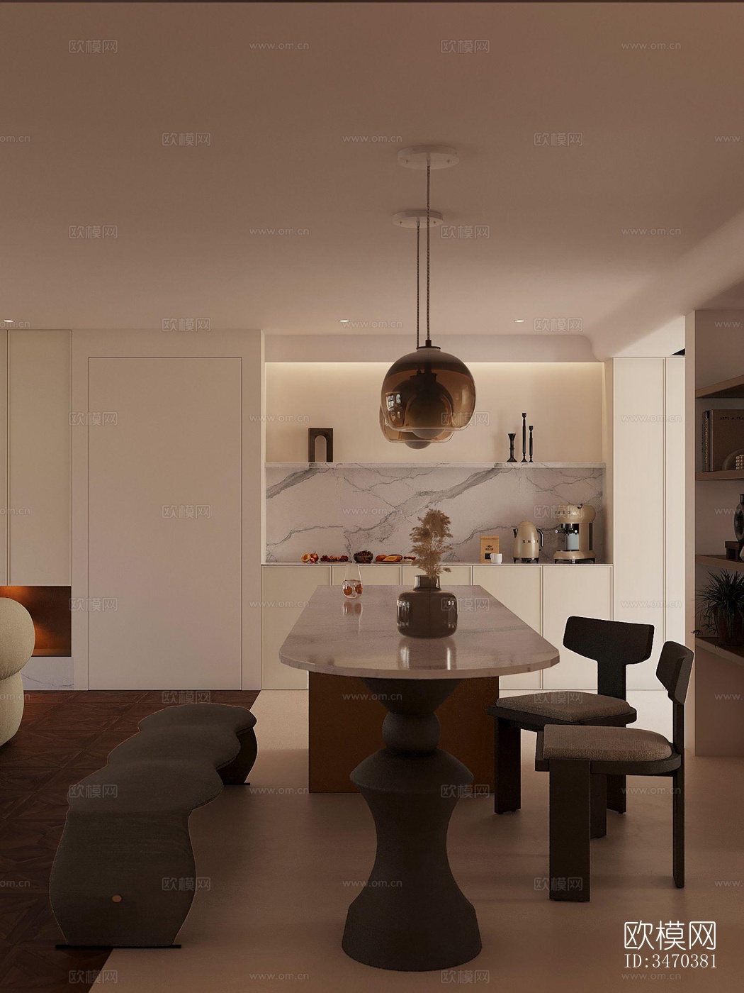 现代平层效果图下载（渲染图6）