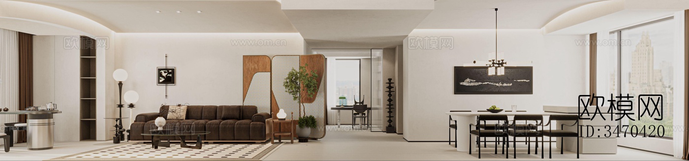 现代平层效果图下载（渲染图3）