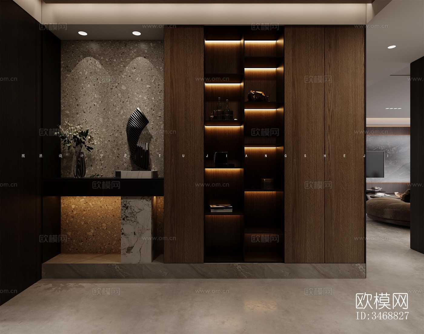 现代平层效果图下载（渲染图1）