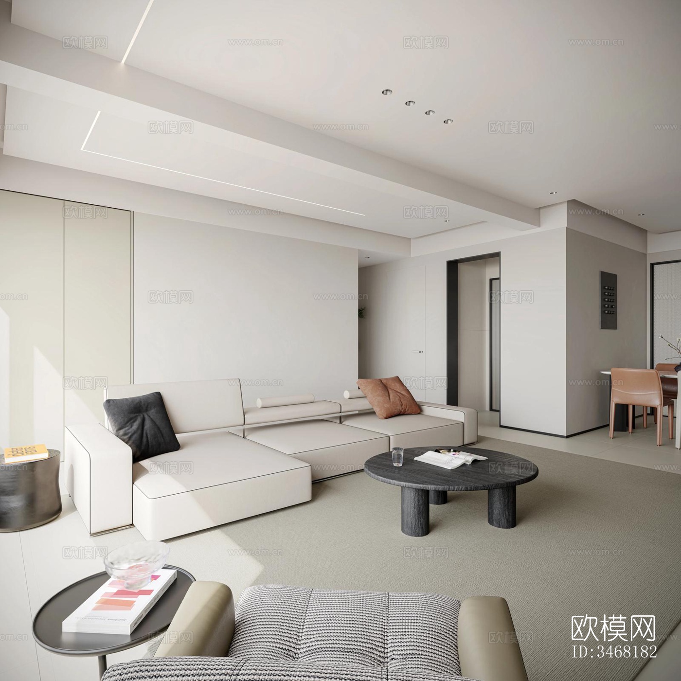 现代大平层效果图下载（渲染图14）