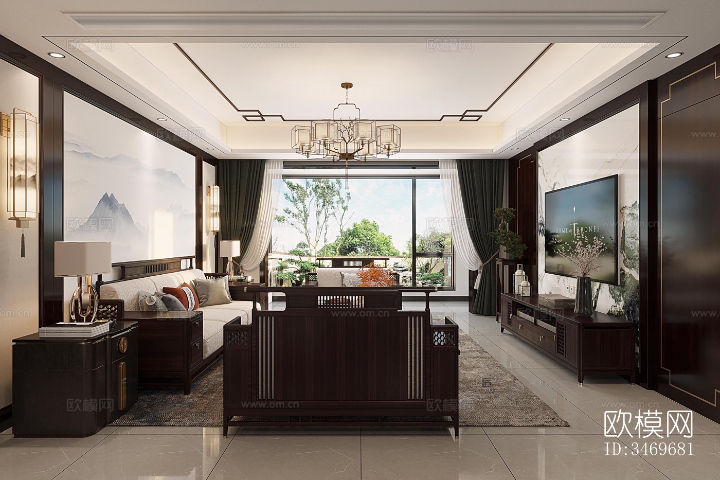 现代平层效果图下载（渲染图4）