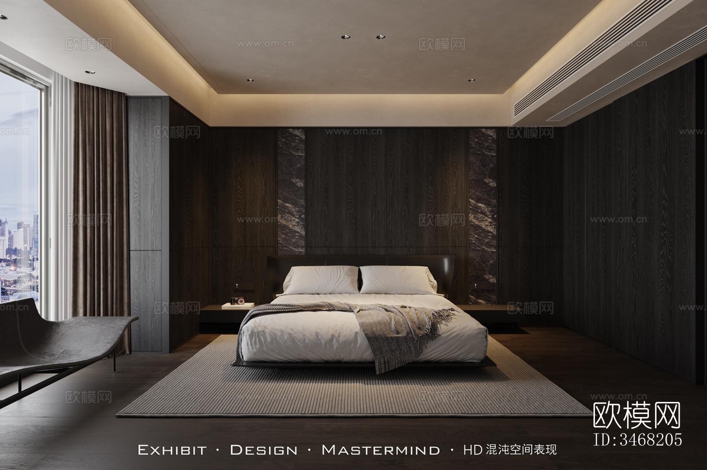 现代大平层效果图下载（渲染图6）