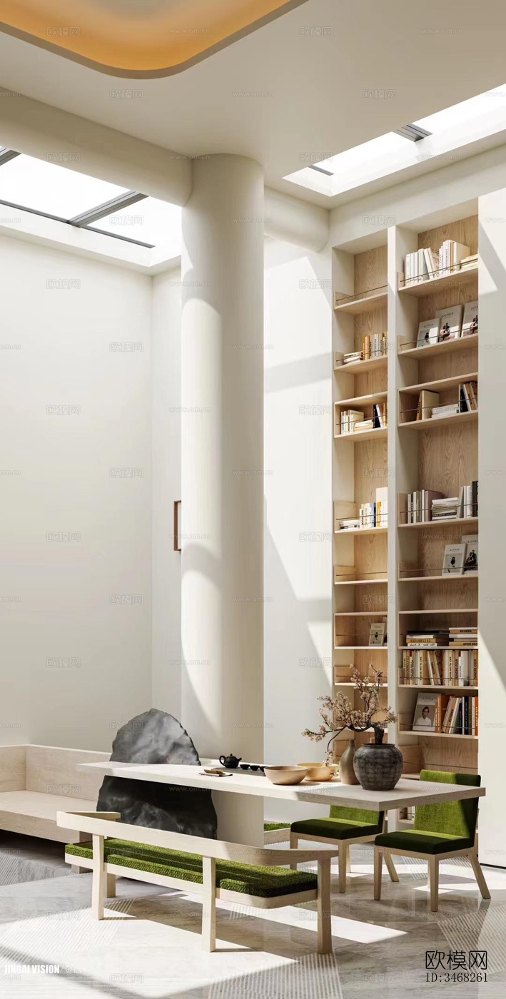 现代大平层效果图下载（渲染图5）