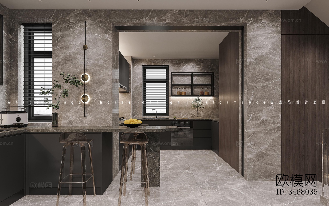 现代大平层效果图下载（渲染图6）