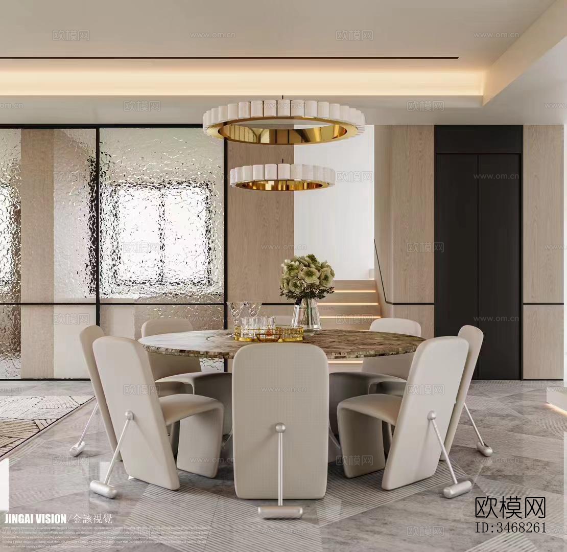 现代大平层效果图下载（渲染图8）