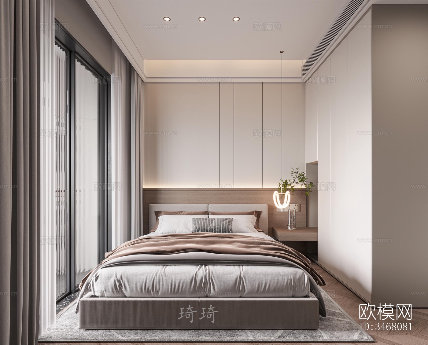 现代大平层效果图下载（渲染图5）