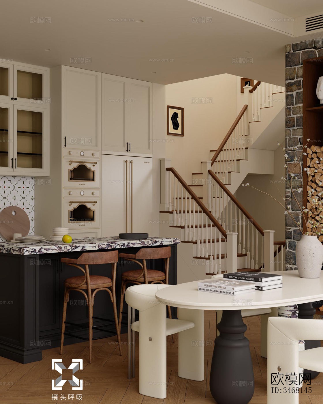 现代大平层效果图下载（渲染图7）