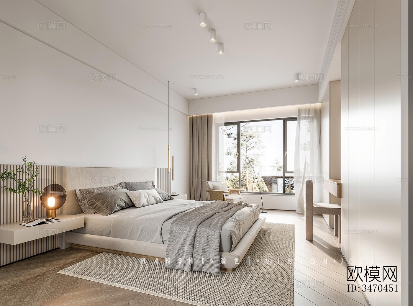 现代平层效果图下载（渲染图6）