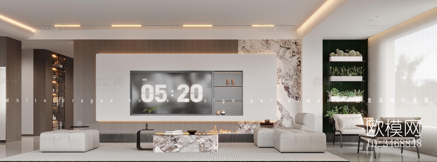 现代平层效果图下载（渲染图9）