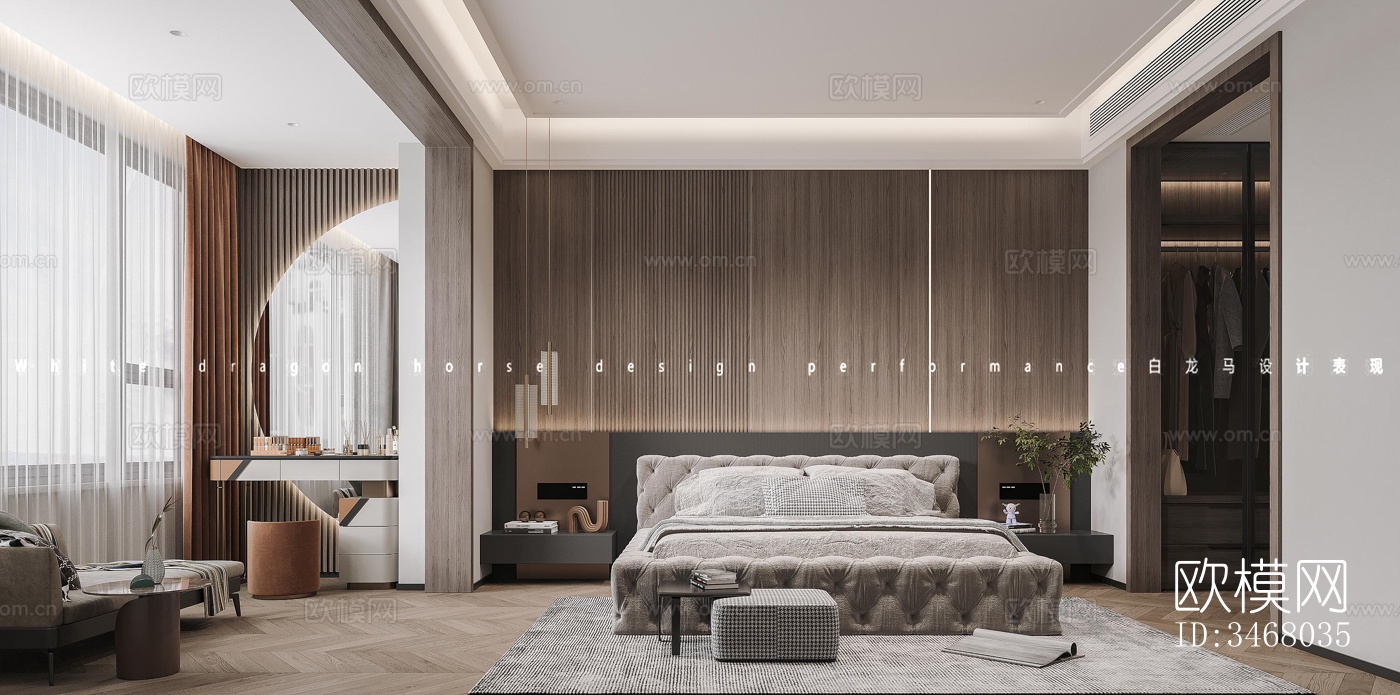 现代大平层效果图下载（渲染图10）