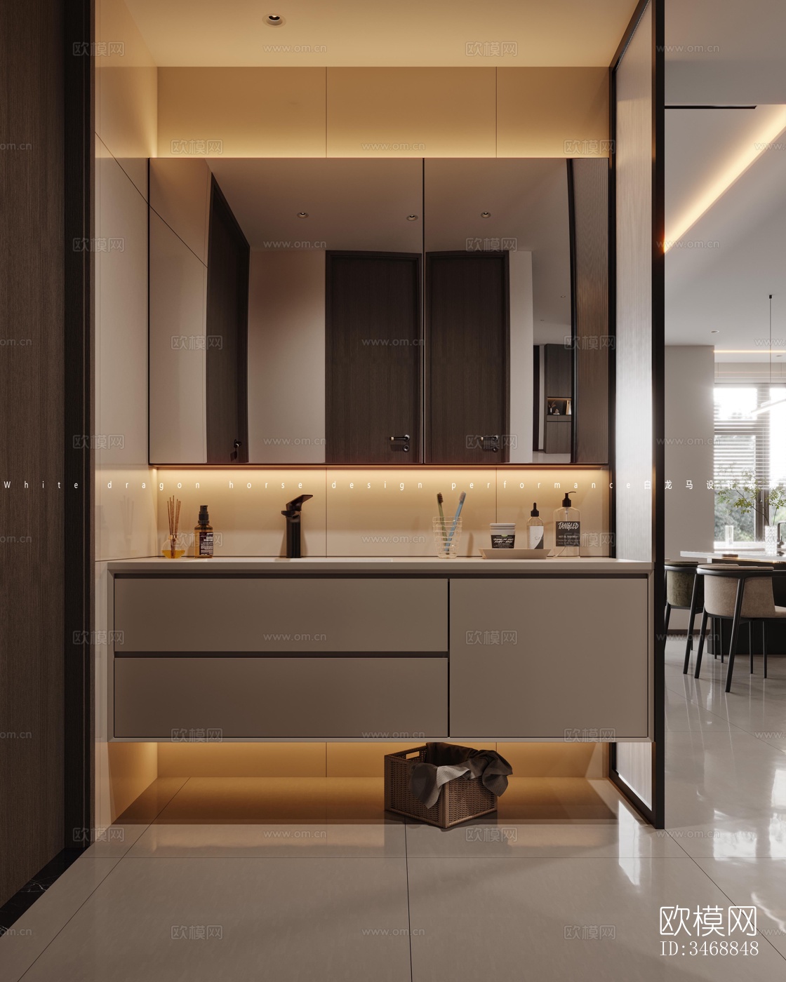 现代平层效果图下载（渲染图6）