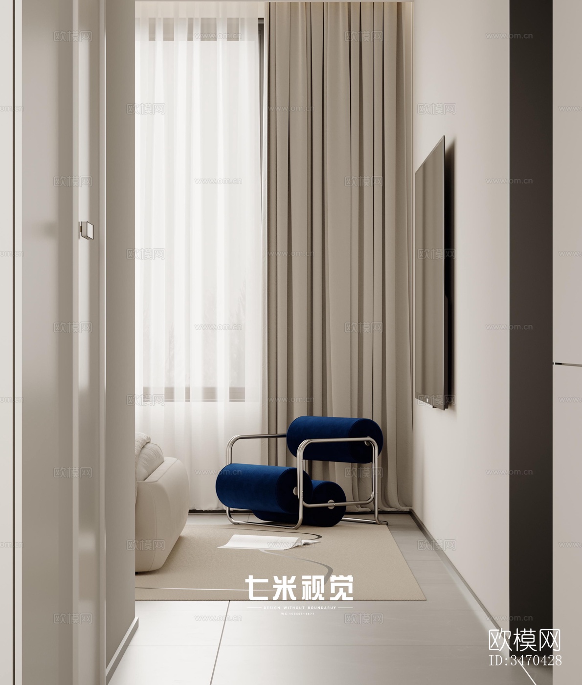 现代平层效果图下载（渲染图7）