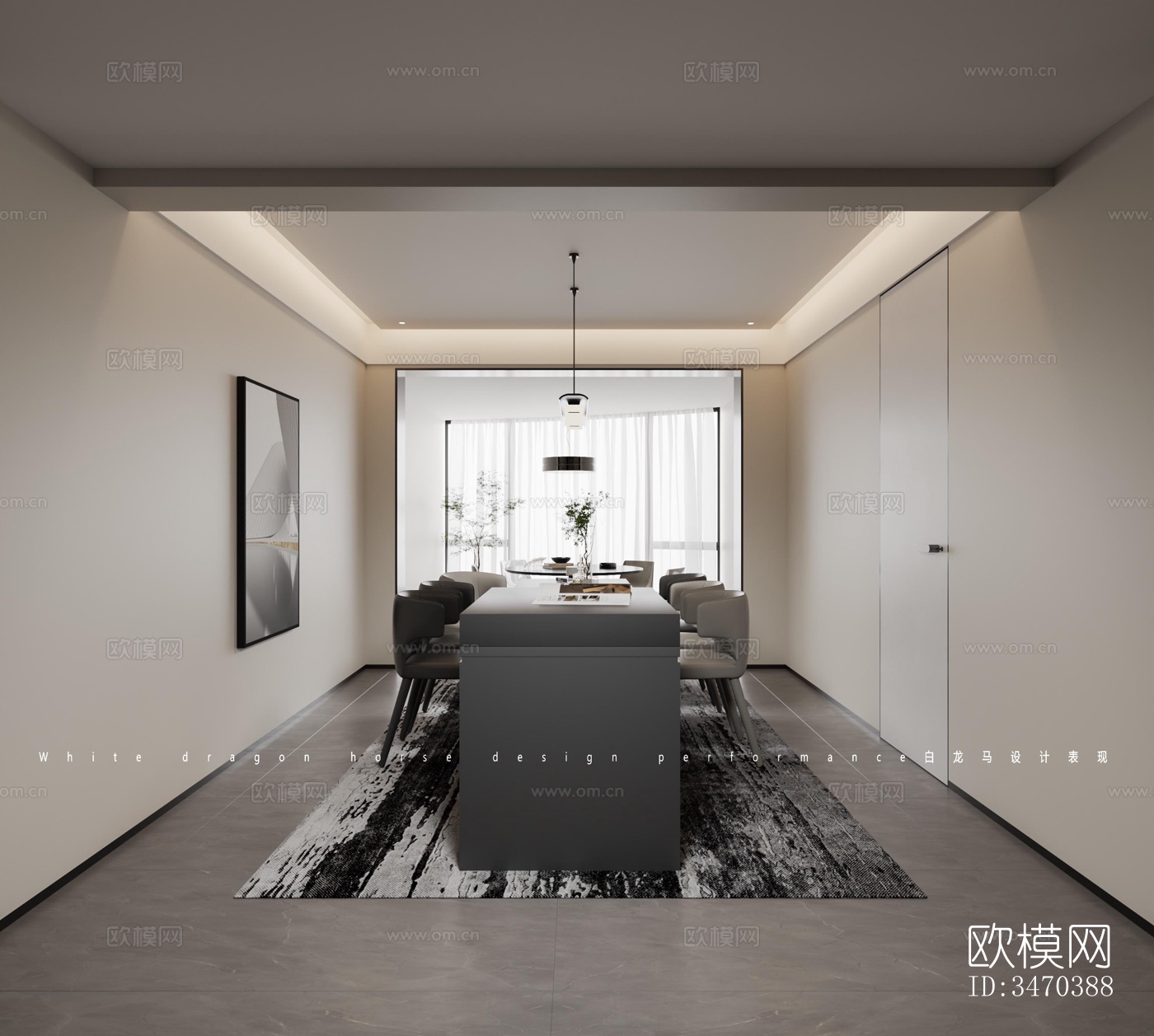 现代平层效果图下载（渲染图11）