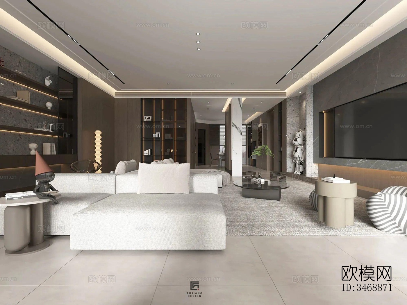 现代平层效果图下载（渲染图2）