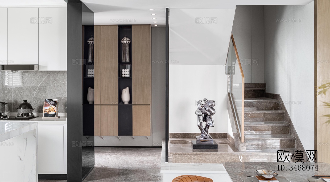 现代大平层效果图下载（渲染图10）