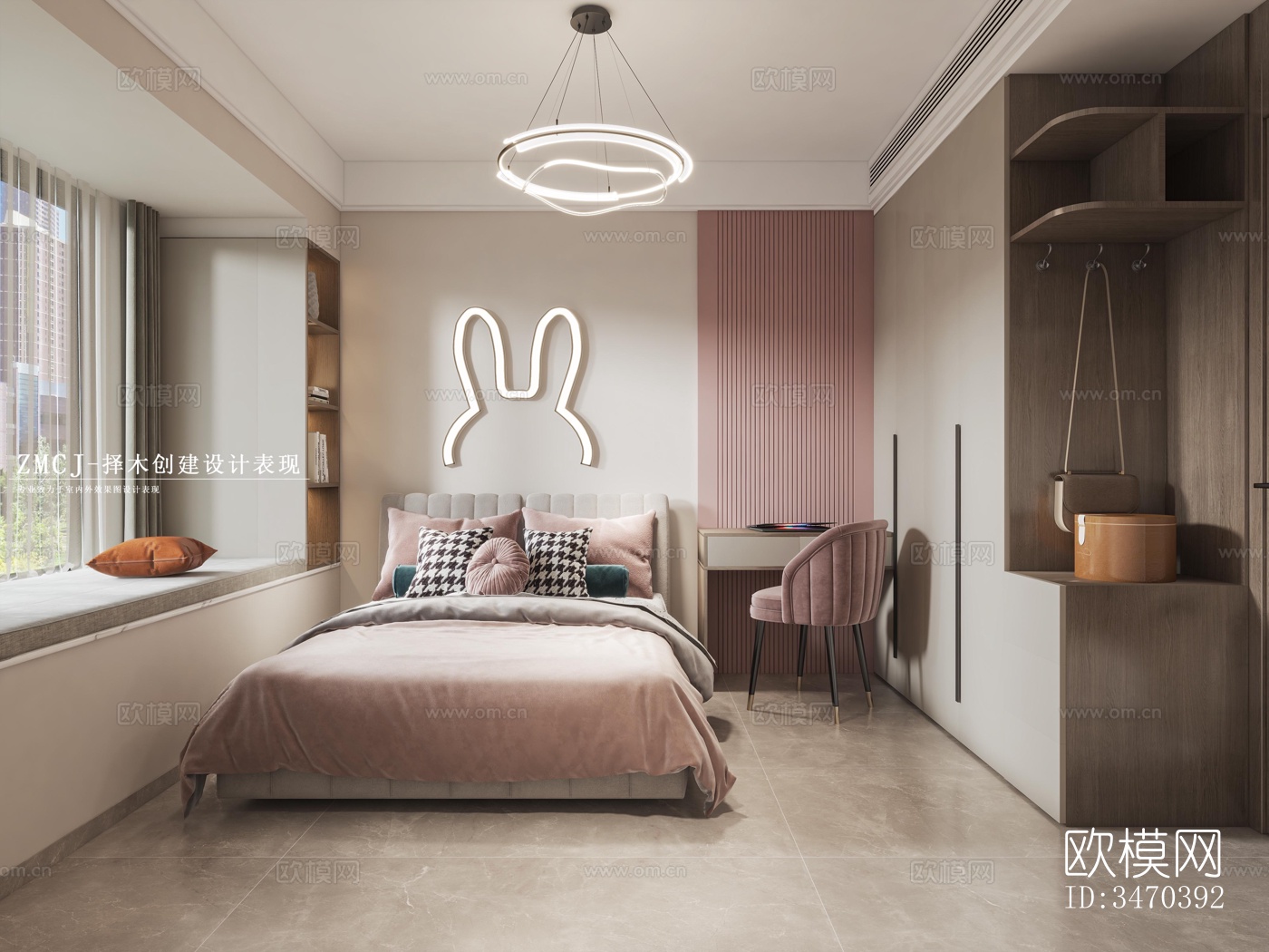 现代平层效果图下载（渲染图6）