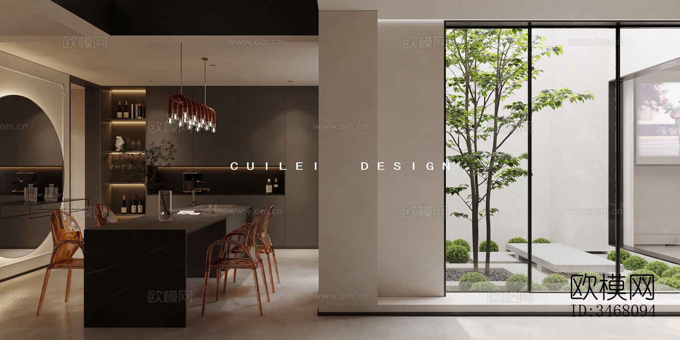 现代大平层效果图下载（渲染图15）