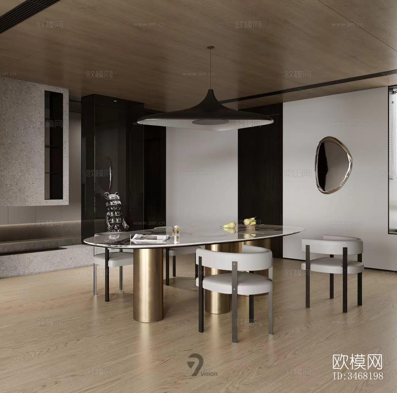 现代大平层效果图下载（渲染图17）